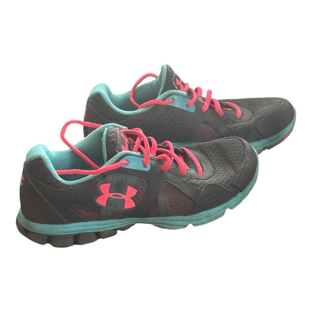 Under Armour Women’s Endure Running Shoes, Gray / Teal-Blue / Neon Pink, Size 8